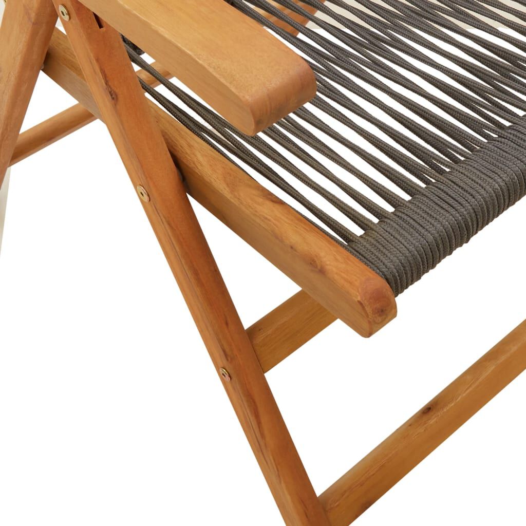 vidaXL Reclining Garden Chairs 6 pcs Grey Solid Wood Acacia