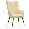vidaXL Relaxing Chair with a Stool Cream White Velvet