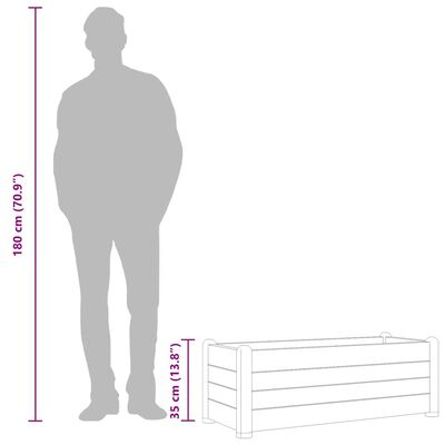 vidaXL Garden Raised Bed PP White 100x43x35 cm, white vidaXL Garden Raised Bed PP White 100x43x35 cm