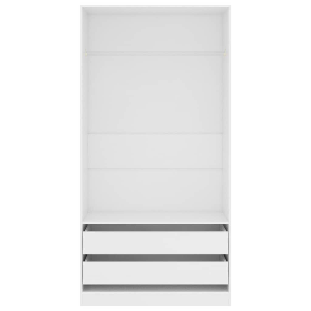 vidaXL Wardrobe White 100x50x200 cm Engineered Wood