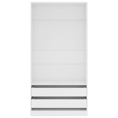 vidaXL Wardrobe White 100x50x200 cm Engineered Wood, white vidaXL Wardrobe White 100x50x200 cm Engineered Wood