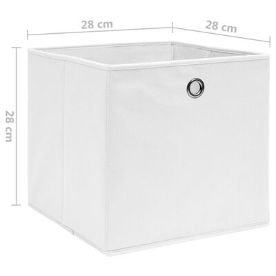 vidaXL Storage Boxes 10 pcs Non-woven Fabric 28x28x28 cm White, white vidaXL Storage Boxes 10 pcs Non-woven Fabric 28x28x28 cm White