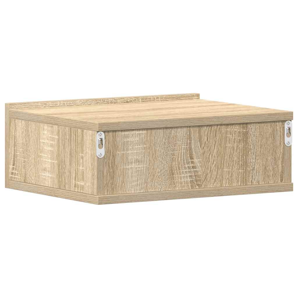 vidaXL Floating Nightstand Sonoma Oak 40x30x15 cm Engineered Wood