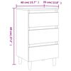 vidaXL Bed Cabinets with Solid Wood Legs 2 pcs Smoked Oak 40x35x69 cm