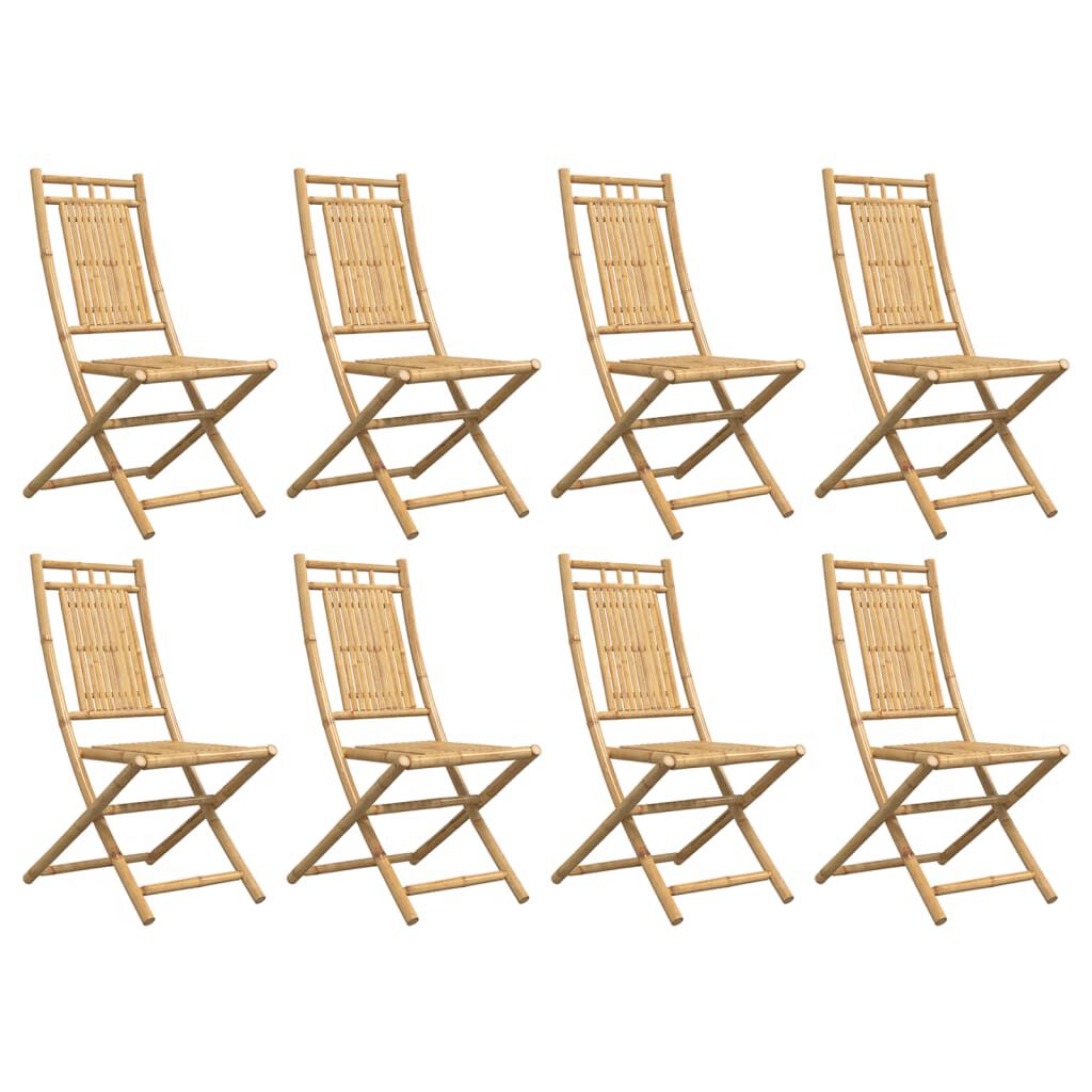 vidaXL Folding Garden Chairs 8 pcs 46x66x99 cm Bamboo