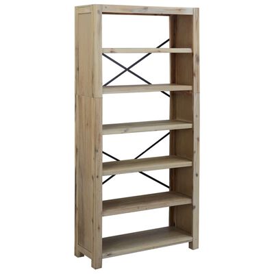 vidaXL 6-Tier Bookcase 80x30x170 cm Solid Wood Acacia,  vidaXL 6-Tier Bookcase 80x30x170 cm Solid Wood Acacia