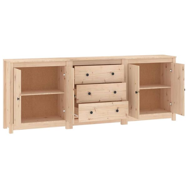 vidaXL Sideboard 210x35x80 cm Solid Wood Pine