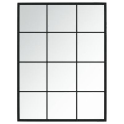 vidaXL Wall Mirror Black 80x60 cm Metal