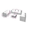 vidaXL 8 Piece Garden Lounge Set with Cushions Poly Rattan Black