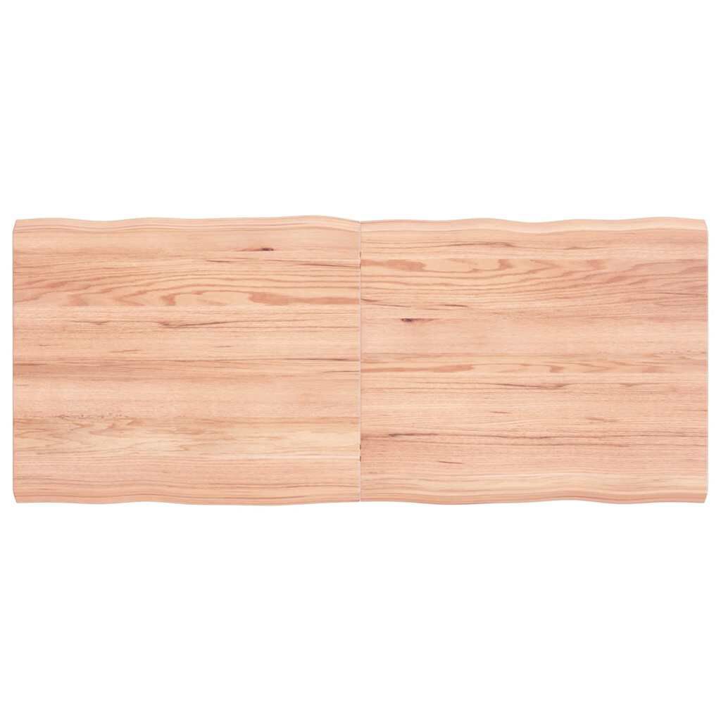 vidaXL Table Top Light Brown 120x50x(2-4)cm Treated Solid Wood Live Edge