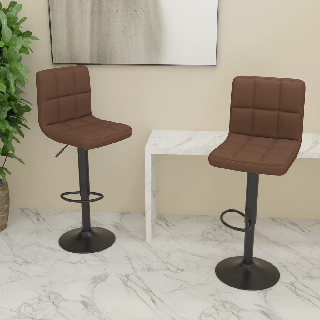 vidaXL Bar Stools 2 pcs Brown Fabric