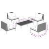 vidaXL 5 Piece Garden Lounge Set with Cushions Poly Rattan Dark Grey