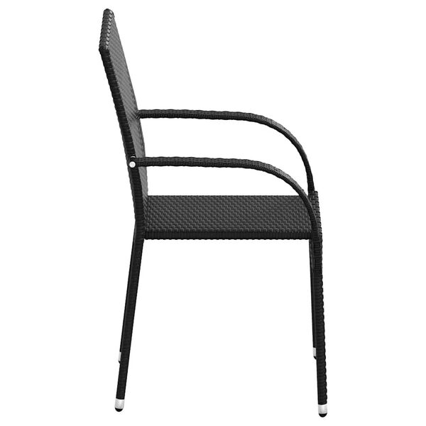 vidaXL Stackable Outdoor Chairs 4 pcs Poly Rattan Black