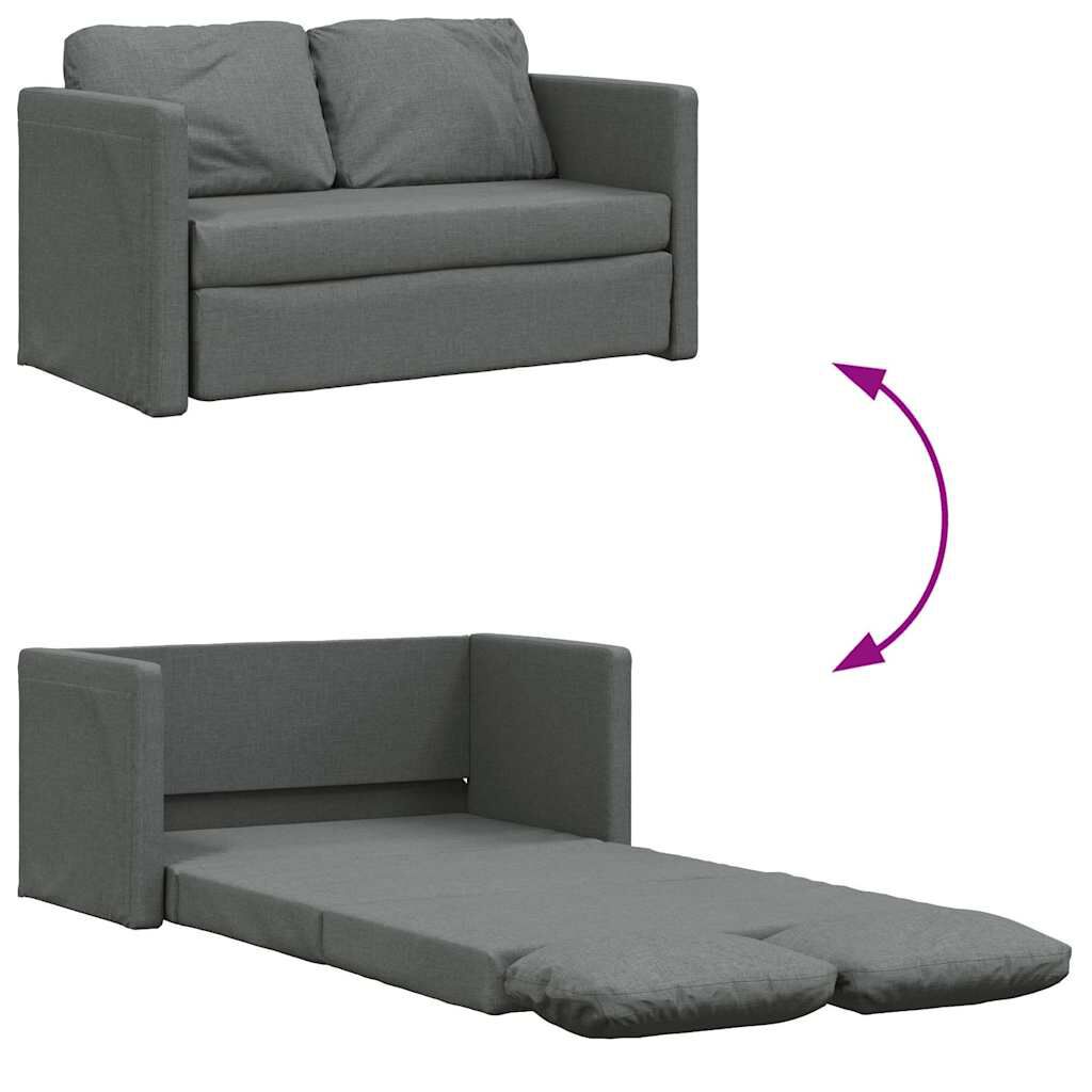 vidaXL Floor Sofa Bed 2-in-1 Dark Grey 112x174x55 cm Fabric