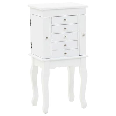 vidaXL Free Standing Jewelery Cabinet White,  vidaXL Free Standing Jewelery Cabinet White