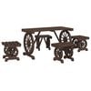vidaXL 5 Piece Garden Dining Set Solid Wood Fir