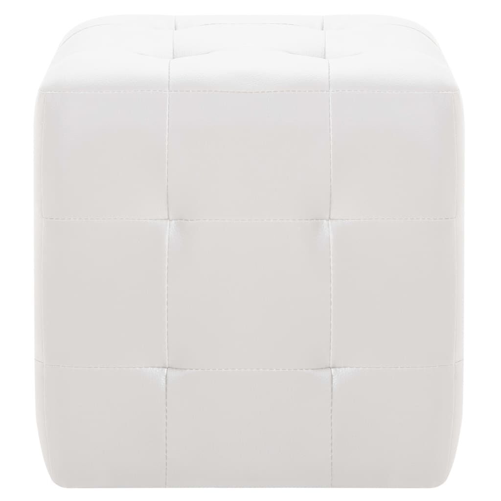 vidaXL Pouffe 2 pcs White 30x30x30 cm Faux Leather