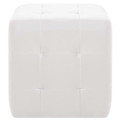vidaXL Pouffe 2 pcs White 30x30x30 cm Faux Leather, white vidaXL Pouffe 2 pcs White 30x30x30 cm Faux Leather