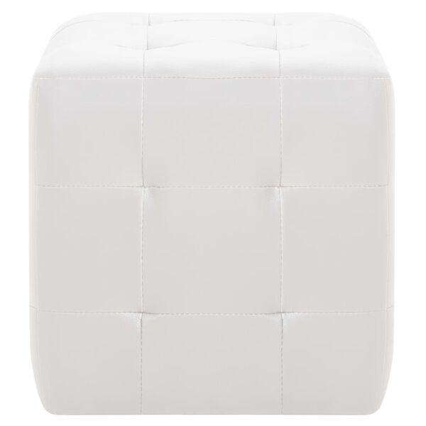 vidaXL Pouffe 2 pcs White 30x30x30 cm Faux Leather