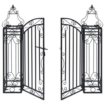 vidaXL Ornamental Garden Gate Wrought Iron 122x20.5x100 cm,  vidaXL Ornamental Garden Gate Wrought Iron 122x20.5x100 cm