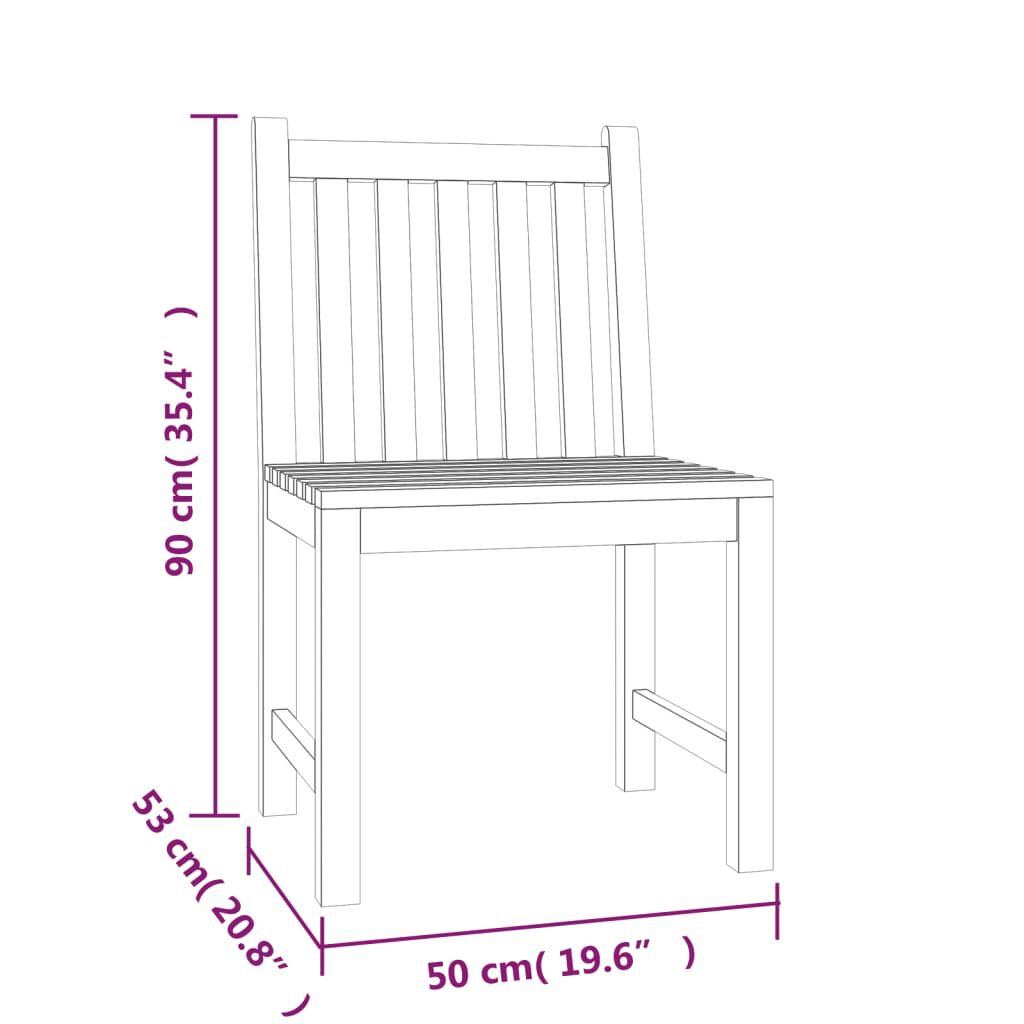 vidaXL 4 Piece Garden Dining Set Solid Wood Teak