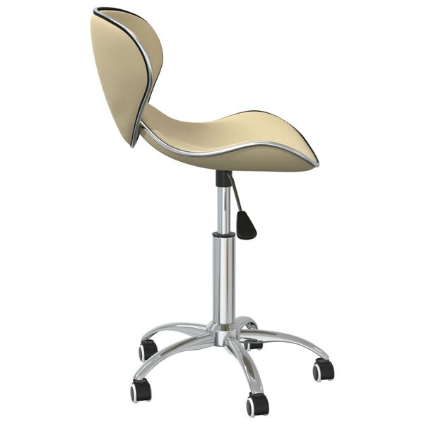 vidaXL Swivel Dining Chairs 2 pcs Cream Faux Leather