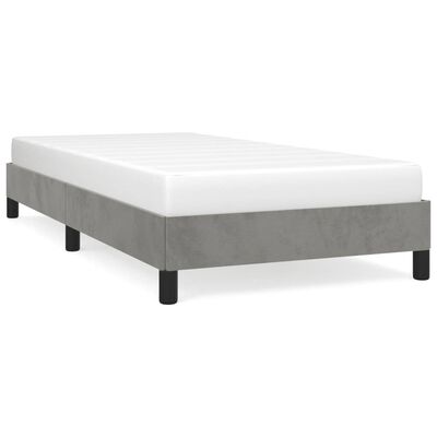 vidaXL Bed Frame without Mattress Light Grey 92x187 cm Single Velvet, light grey vidaXL Bed Frame without Mattress Light Grey 92x187 cm Single Velvet