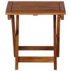 vidaXL Sunlounger with Table Solid Acacia Wood Brown
