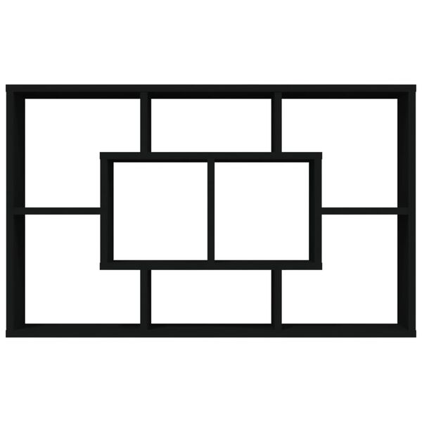 vidaXL Wall Shelf Black 85x16x52.5 cm Engineered Wood