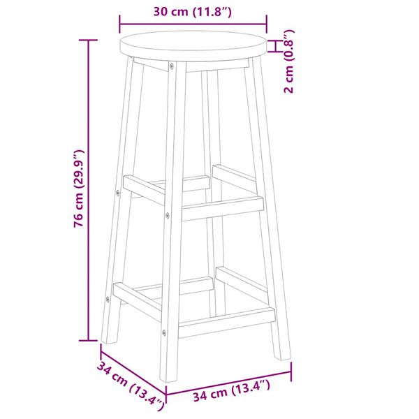 vidaXL Bar Stools 8 pcs Solid Wood Acacia