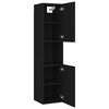 vidaXL Bathroom Cabinet Black 30x30x130 cm Engineered Wood