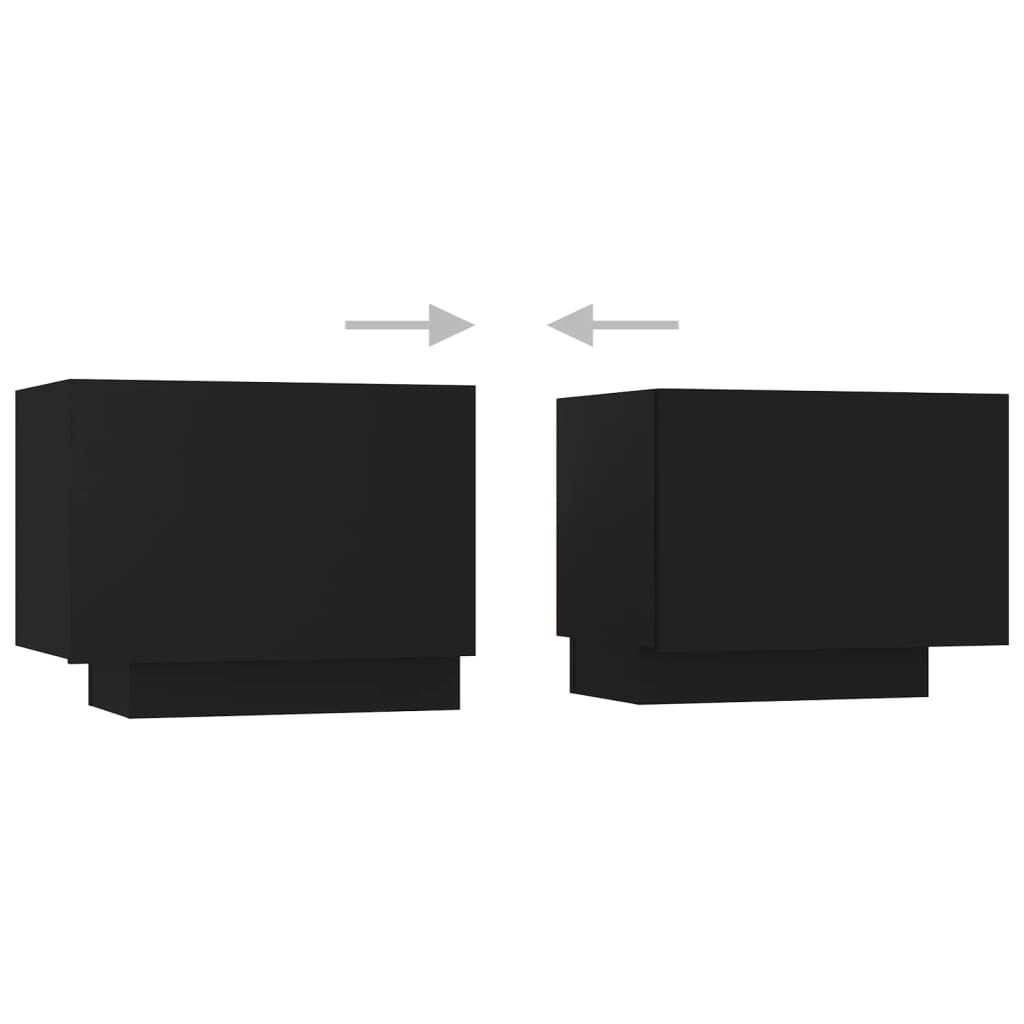 vidaXL Bedside Cabinet Black 100x35x40 cm Engineered Wood
