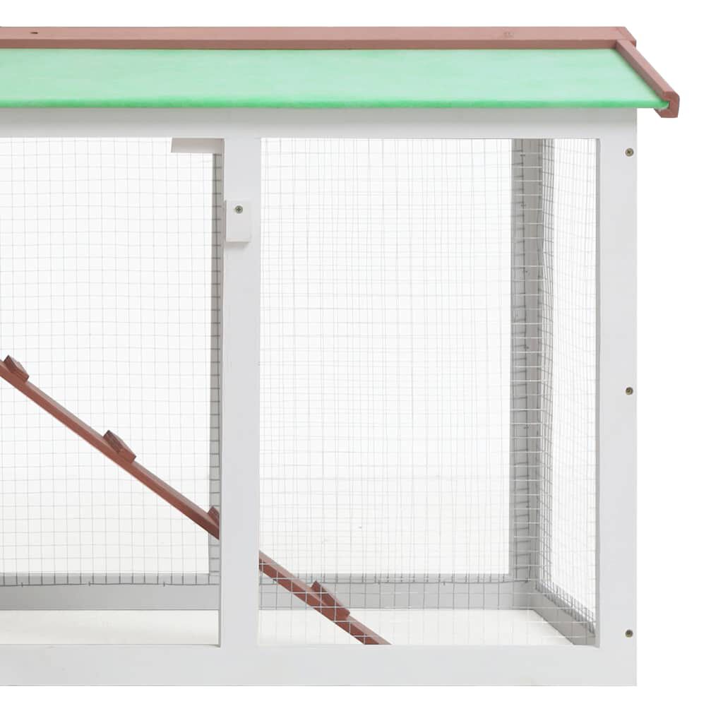 vidaXL Outdoor Large Rabbit Hutch Brown and White 145 x 45 x 84 Wood