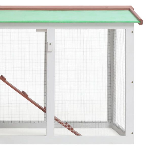 vidaXL Outdoor Large Rabbit Hutch Brown and White 145 x 45 x 84 Wood