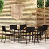 vidaXL 7 Piece Garden Dining Set Black