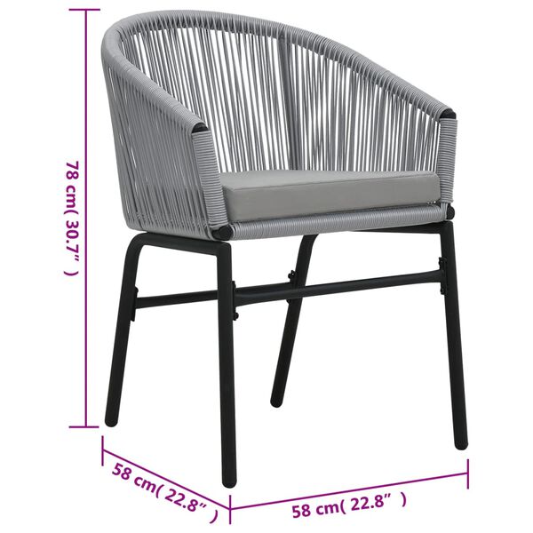 vidaXL Garden Chairs 2 pcs Anthracite PE Rattan