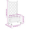 vidaXL Planter with Trellis and Wheels Brown Solid Wood Fir