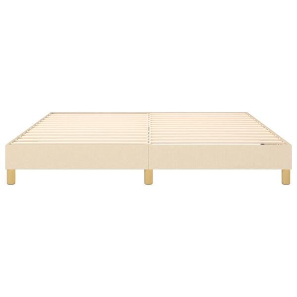 vidaXL Bed Frame without Mattress Cream 180x200 cm Super King Fabric