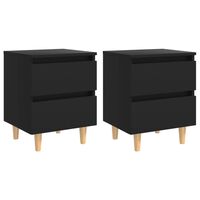 vidaXL Bed Cabinets with Solid Pinewood Legs 2 pcs Black 40x35x50 cm, black vidaXL Bed Cabinets with Solid Pinewood Legs 2 pcs Black 40x35x50 cm