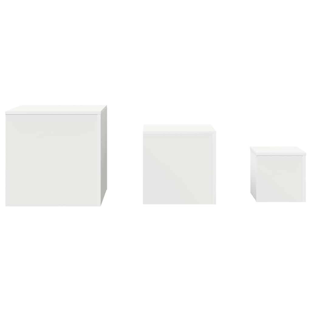 vidaXL Side Tables 3 pcs White Engineered Wood