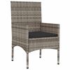 vidaXL 4 Piece Garden Lounge Set with Cushions Grey Poly Rattan