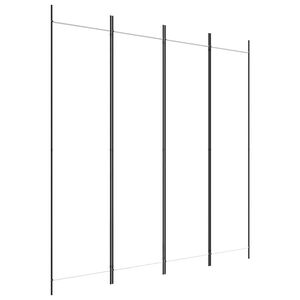 vidaXL 4-Panel Room Divider White 200x200 cm Fabric