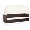 vidaXL Garden Sofa with Canopy Poly Rattan Brown