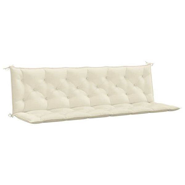 vidaXL Garden Bench Cushion Cream White 200x(50+50)x7cm Oxford Fabric