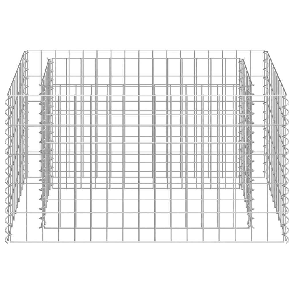 vidaXL Gabion Raised Bed Galvanised Steel 90x50x50 cm