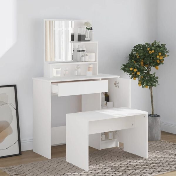 vidaXL Dressing Table Set White 86.5x35x136 cm