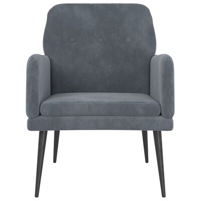 vidaXL Armchair Dark Grey 62x79x79 cm Velvet, dark grey vidaXL Armchair Dark Grey 62x79x79 cm Velvet