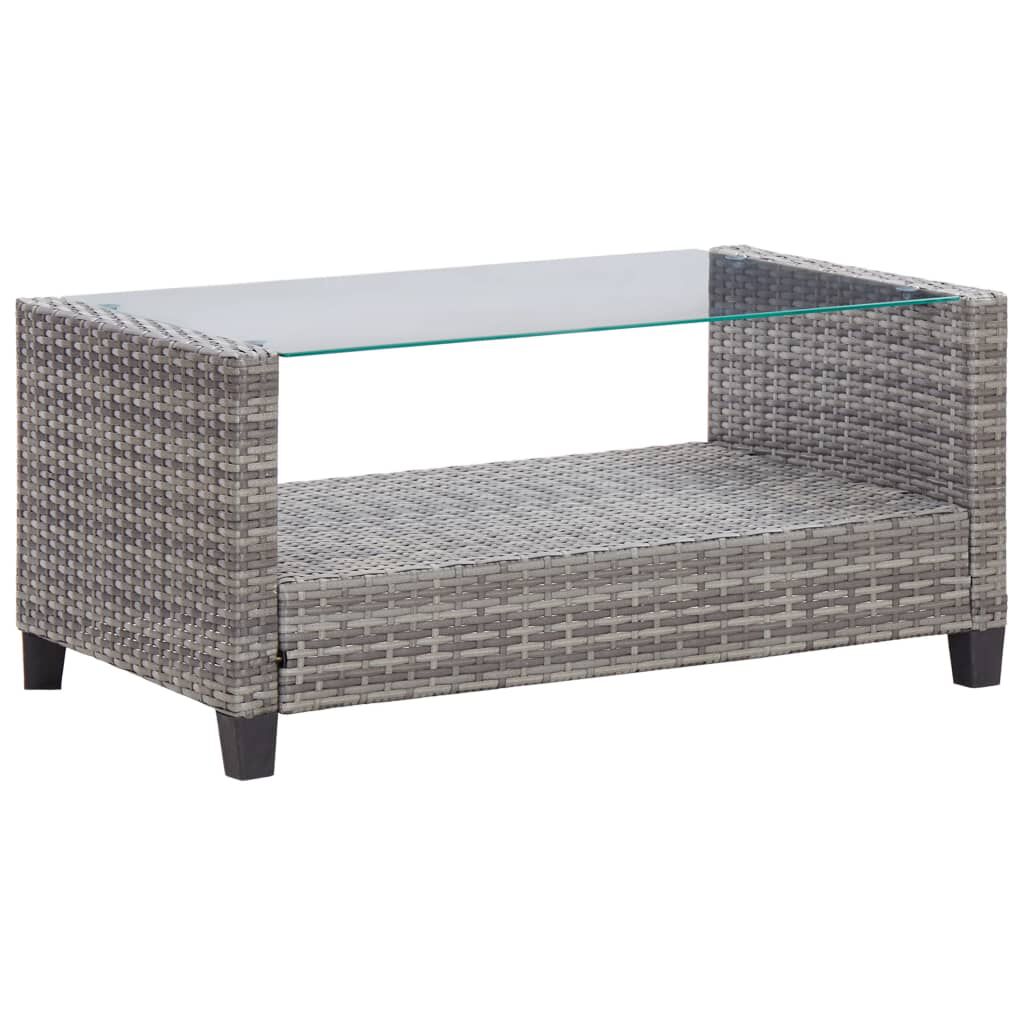 vidaXL 6 Piece Garden Sofa Set with Cushions Poly Rattan Dark Grey
