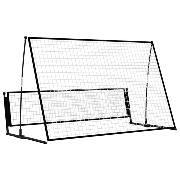 vidaXL 2 in 1 Soccer Rebounder Football Goal 202x104x120 cm Steel