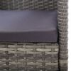 vidaXL Garden Chairs with Dark Grey Cushions 2 pcs Grey Poly Rattan